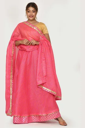 Kesarya Embellished Cotton Ready to Wear Lehenga & Unstitched Blouse With Dupatta