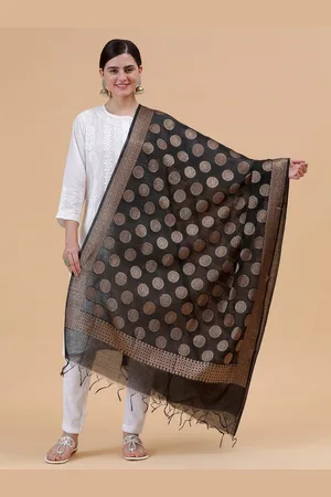 Banjara Ethnic Motifs Woven Design Zari Raw Silk Banarasi Dupatta