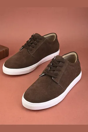 Mast & Harbour Men Brown Round Toe Massage Footbed Memory Foam Sneakers