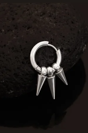 Roadster The Lifestyle Co. Men Rhodium-Plated Hoop Earrings