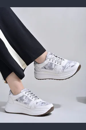 Shoetopia Women Printed Lightweight Comfort Insole Lace-Up Sneakers