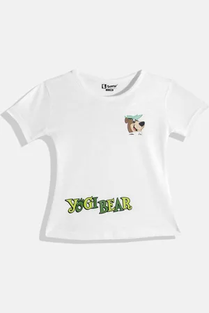 Eteenz Girls Premium Cotton Yogi Bear Printed T-shirt
