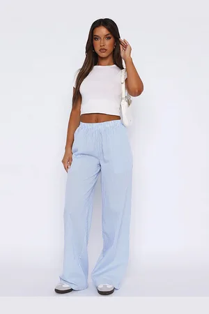 LULU & SKY Women Striped Flared High-Rise Trousers