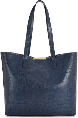Caprese Women Blue Textured Tote Bag