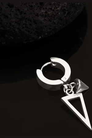 Roadster The Lifestyle Co. Men Rhodium-Plated Hoop Earrings