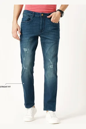 Llak Jeans Men Straight Fit Low Distress Light Fade Stretchable Jeans