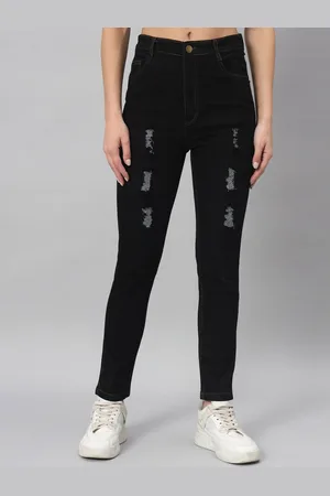 BAESD Women Skinny Fit Mildly Distressed High-Rise Stretchable Jeans