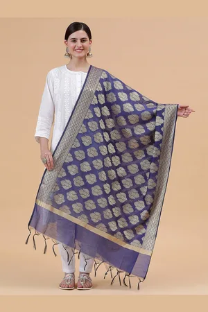 Banjara Ethnic Motifs Woven Design Zari Raw Silk Banarasi Dupatta