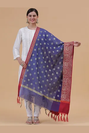 Banjara Ethnic Motifs Woven Design Zari Raw Silk Banarasi Dupatta