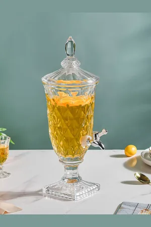 Nestasia Transparent Vintage Diamond Textured Glass Dispenser 1.8L