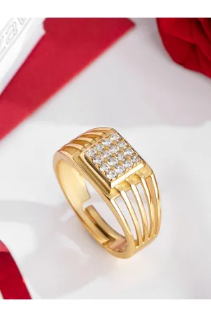 Zavya Men Gold-Plated 925 Pure Sterling Silver Adjustable Ring