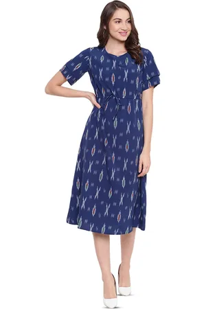Mayra Ethnic Motifs Printed A-Line Midi Dress