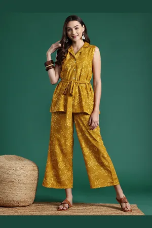 Sangria Floral Print Co-Ords with Belt