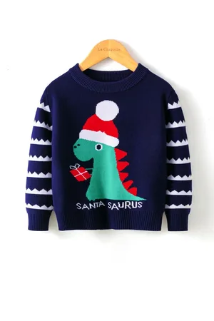 Stylecast Boys Navy Blue Printed Pullover