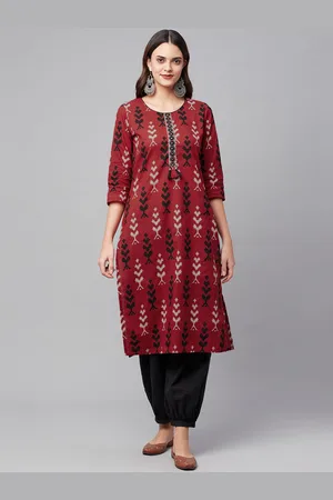 Divena World Ethnic Motifs Printed Gotta Patti Pure Cotton Straight Kurta with Salwar