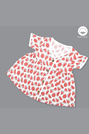 Born Kids Abstract Printed Flared Organic Cotton Fit & Flare Dress