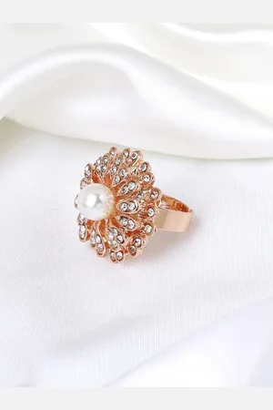 Joker & Witch Gold Plated & Pearl Beaded Finger Ring