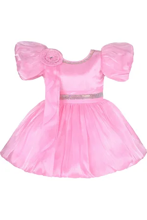 Wish Karo Infant Girls Embellished Puff Sleeve Lace Fit & Flare Dress