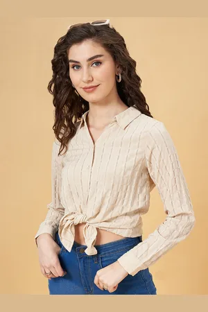 Pantaloons Self Design Shirt Style Top