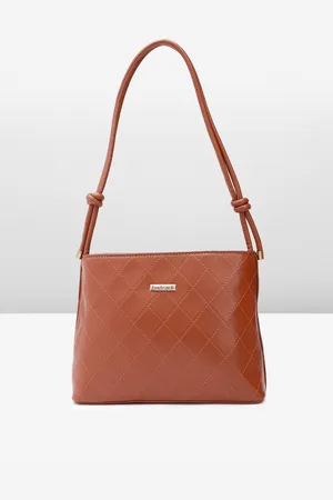 Fastrack Women Tan Diamond Pattern Shoulder Bag