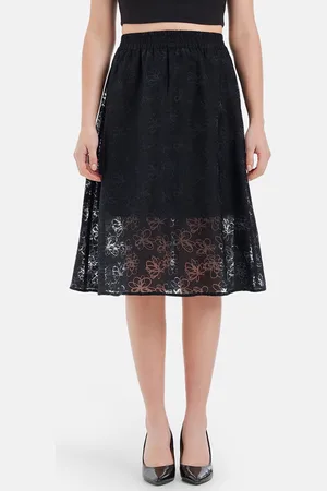 Kazo Self Design Flared Midi Skirt