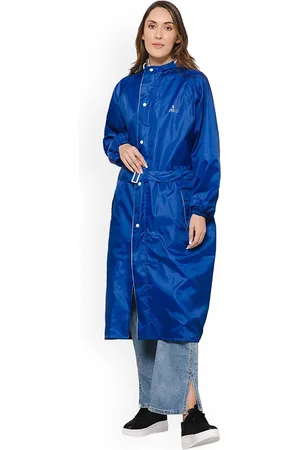THE CLOWNFISH Drizzle Diva Waterproof Reversible Double Layer Hooded Rain Jacket