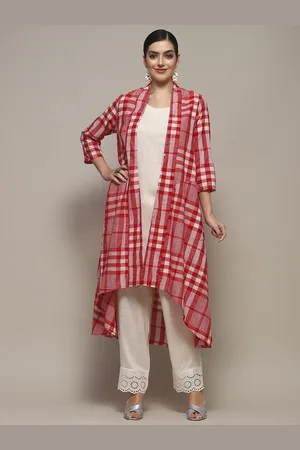 Biba Dyed Round Neck Sleeveless Regular Pure Cotton Kurta With Trouser & Shrug