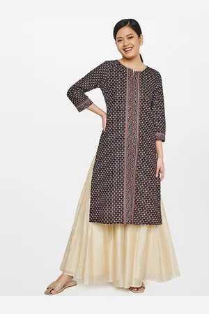 Global Desi Ethnic Motifs Printed Straight Kurta
