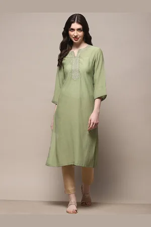 Biba Women Keyhole Neck Thread Work Kurta