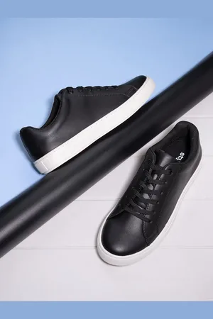 Styli Faux Leather Lace Up Sneakers