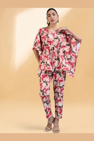 all about you Printed Kaftan Top With Trouser