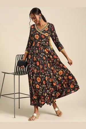 all about you Black Floral Print Maxi Dress