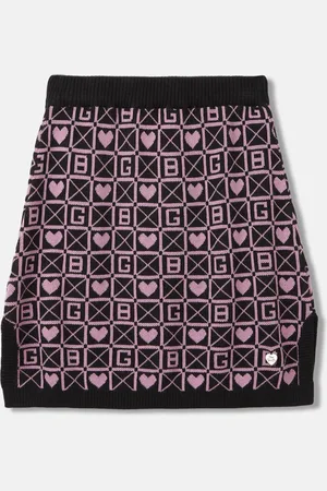 Blue Giraffe Girls Geometric Printed A-Line Skirt