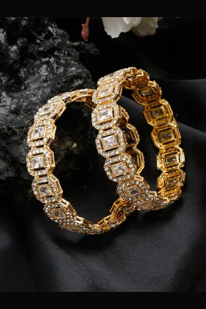Anouk Set Of 2 Gold-Plated Stones-Studded Bangles