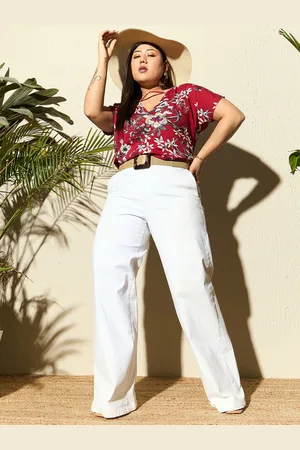 Berrylush Plus Size Maroon Floral Printed Extended Sleeves Top