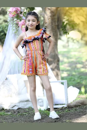 Cutiekins Girls Floral Printed Playsuit