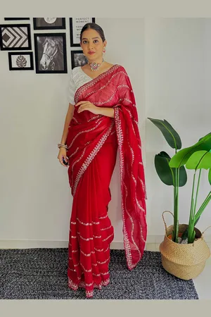 Mitera Solid Saree with Embroidered border Price in India, Full  Specifications & Offers | DTashion.com