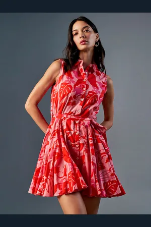 AND Floral Printed Fit & Flare Mini Pure Cotton Dress