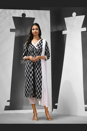 Charukriti Women Ethnic Motifs Printed Regular Pure Cotton Kurta with Salwar & With Dupatta