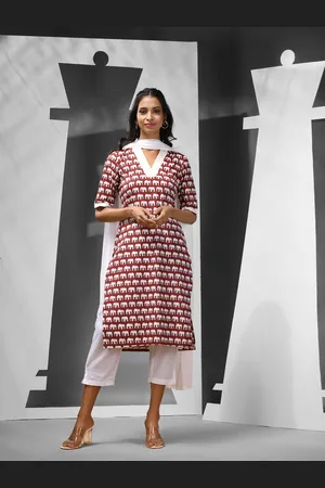 Charukriti Women Printed Regular Pure Cotton Kurta with Trousers & With Dupatta