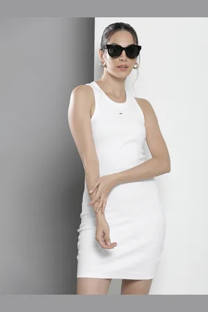 Tommy Hilfiger Solid Ribbed Bodycon Mini Dress