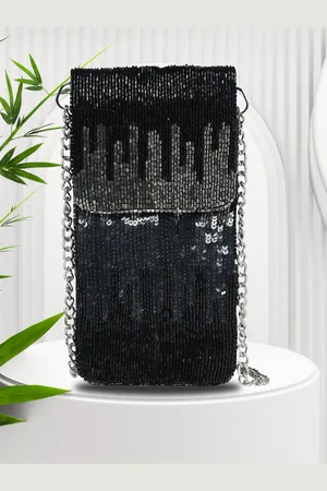 MARKQUES Embellished Suede Sequined Structured Sling Bag