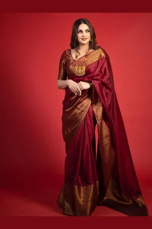 Kalini Paisley Woven Design Zari Kanjeevaram Saree