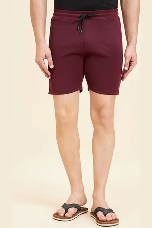 Sweet Dreams Men Maroon Mid-Rise Lounge Shorts