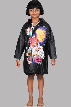 THE CLOWNFISH Toon Caper Printed Adjustable Hood Rain Jacket