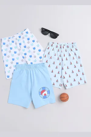 BUMZEE Boys Pack Of 3 Mid-Rise Conversational Printed Cotton Shorts