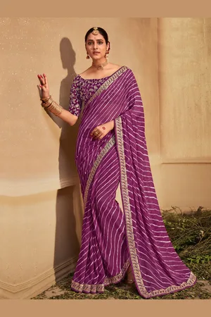 Kalini Sequinned Poly Georgette Leheriya Saree