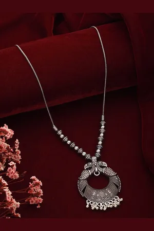 Jazz and Sizzle Silver-Plated Oxidised Necklace