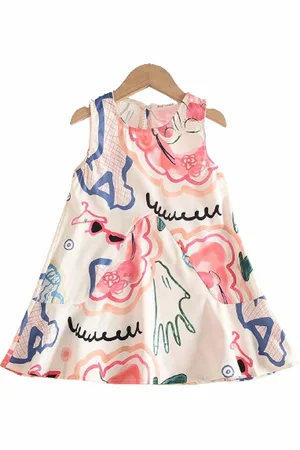 BAESD Floral Printed Round Neck A-Line Dress