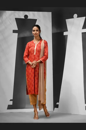 Charukriti Women Ethnic Motifs Printed Layered Gotta Patti Kurta with Trousers & With Dupatta